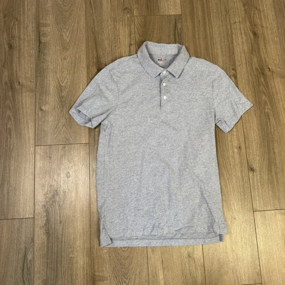 J.Crew Sueded Cotton Polo Shirt Mens M Tall Light Blue Short Sleeve Classic Fit